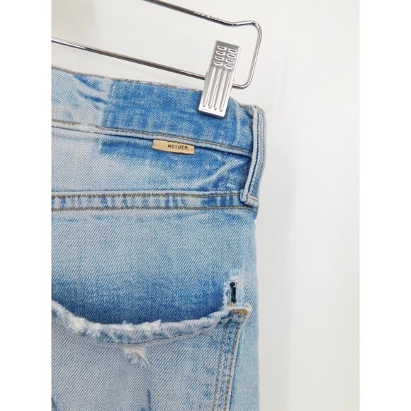 Mother High Waisted Rider Skimp in The Confession Denim Distressed Jeans Size 30 - Picture 5 of 6